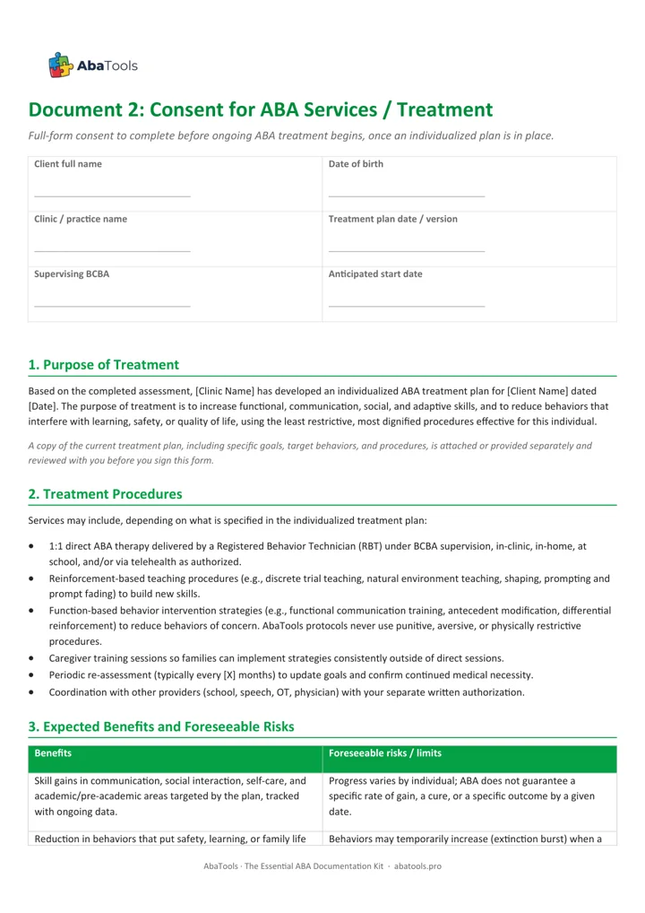 Preview: Informed Consent Forms