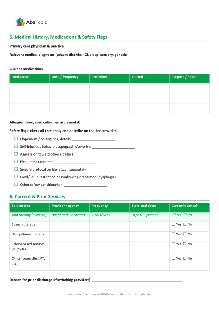 Preview: Client Intake & Case History Form